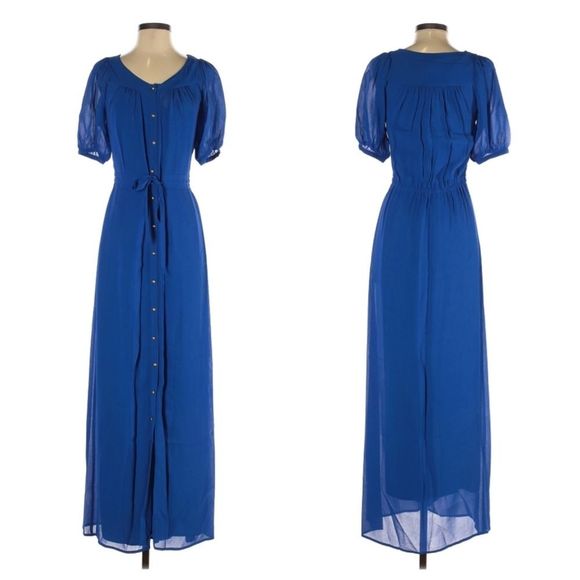 Anthropologie KONRAD + JOSEPH Cobalt Blue Maxi Dress 0 - Picture 2 of 10